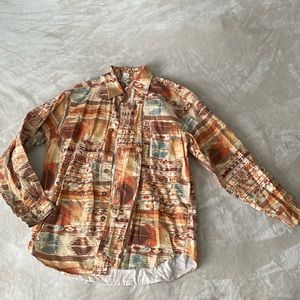 Aztec print button up